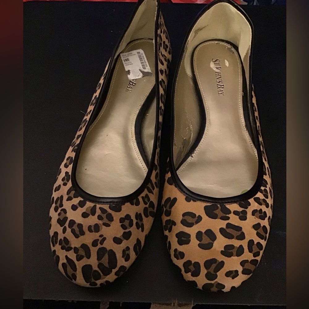 St. John's Bay Leopard Print Flats - Tan and Black